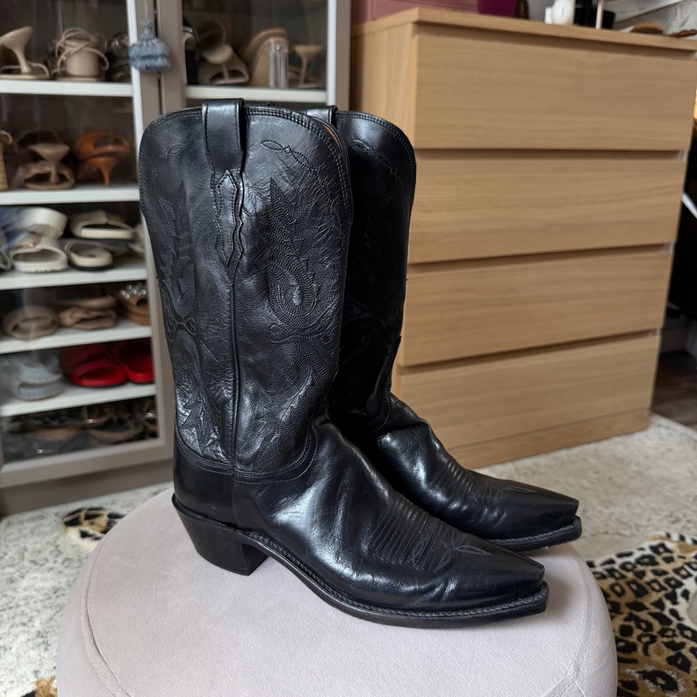 SOLD Lucchese 1883 Women’s 9.5 Black Snip Toe Cowboy Boots